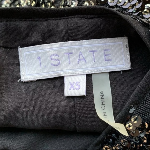 New 1.State $159 Sequined Open Back Sleeveless Cocktail Dress Black Size XS - Picture 7 of 8